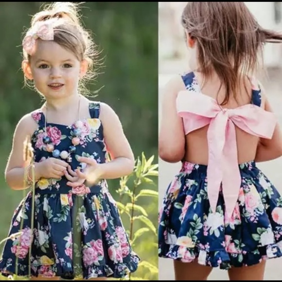 Distressed Beauty Boutique Other - •2X HP! LAST 1!! 5⭐️ Princess Navy Floral Dress•